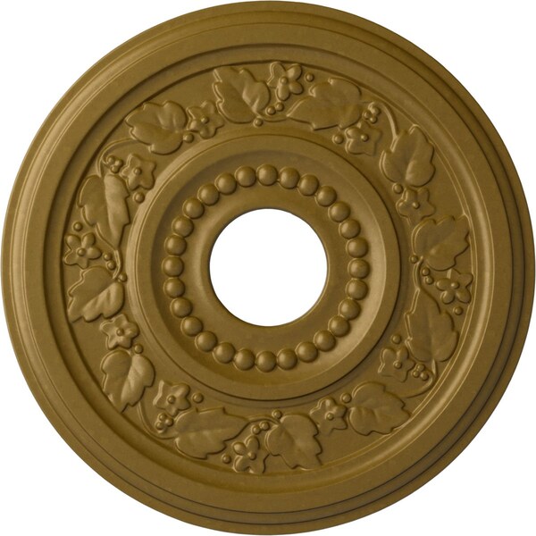Ekena Millwork Genevieve Ceiling Medallion (Fits Canopies up to 3 1/2"), 16 1/8"OD x 3 1/2"ID x 7/8"P, Gold CM16GNGLS - main